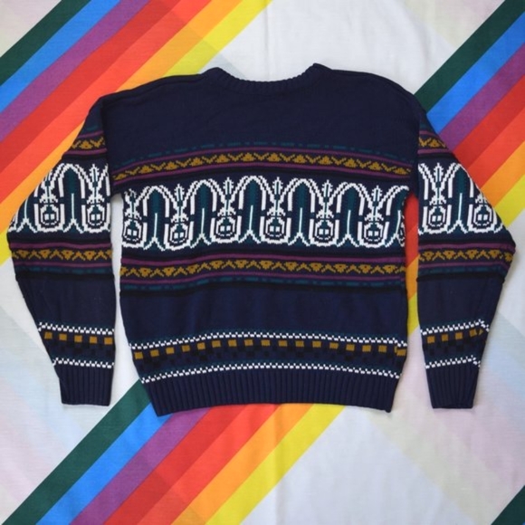 80/90s Purple Knit Abstract Sweater by Forester Rugged Apparel - Picture 2 of 10